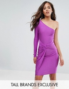 Платье мини на одно плечо с запахом Naanaa Tall - Фиолетовый