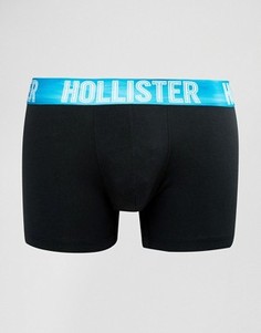 Однотонные боксеры-брифы с логотипом Hollister - Черный