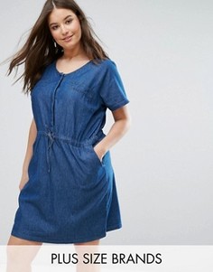 Джинсовое платье с поясом Junarose - Синий