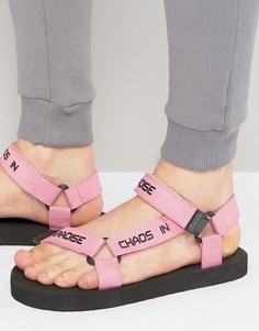 Розовые сандалии с надписью на ремешке ASOS - Розовый