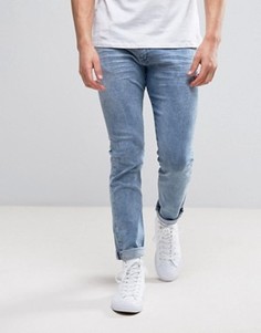 Выбеленные джинсы скинни Wrangler - Синий