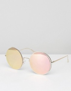 Круглые солнцезащитные очки с зеркальными стеклами ALDO Bruyssel - Розовый
