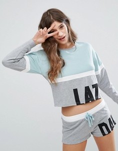 Пижамный комплект с шортами New Look Lazy - Зеленый