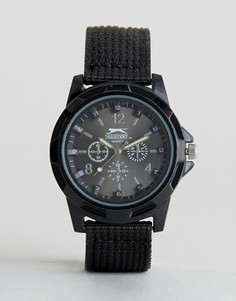 Черные часы с нейлоновым ремешком Slazenger - Черный