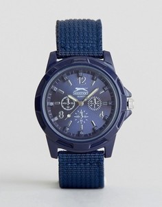 Темно-синие часы с нейлоновым ремешком Slazenger - Темно-синий