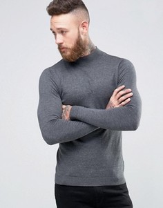 Облегающий джемпер с высоким воротом ASOS - Серый