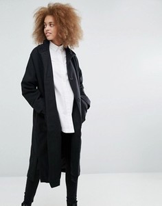 Длинное пальто Monki - Черный