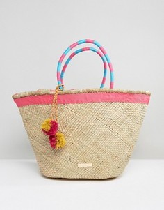 Соломенная сумка-шоппер Carvela Penny - Розовый