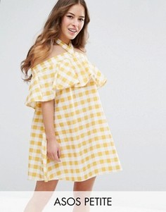 Сарафан-халтер в клетку ASOS PETITE - Желтый