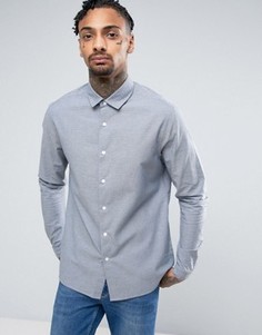 Джинсовая рубашка классического кроя из шамбре ASOS - Синий