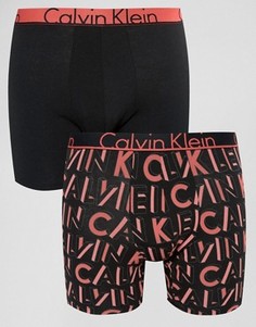 Набор из 2 хлопковых удлиненных боксеров-брифов Calvin Klein ID - Черный
