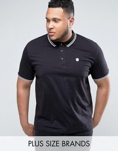 Облегающая футболка-поло с окантовкой Le Breve PLUS - Черный