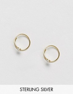 Позолоченные серебряные серьги-кольца ASOS - Золотой