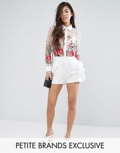 Шорты с оборкой Fashion Union Petite - Белый