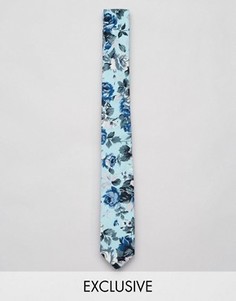 Узкий галстук с цветочным принтом Reclaimed Vintage - Бежевый