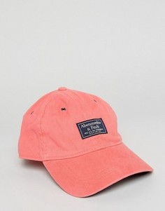 Розовая кепка из саржи с логотипом-нашивкой Abercrombie & Fitch - Розовый