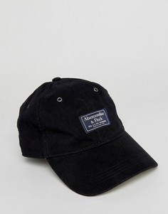 Черная саржевая кепка с логотипом-накладкой Abercrombie & Fitch - Черный