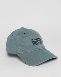 Зеленая саржевая кепка с логотипом-накладкой Abercrombie & Fitch - Серый