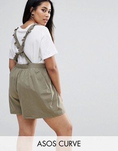 Ромпер с оборками на бретелях ASOS CURVE - Зеленый