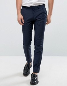 Темно-синие строгие брюки скинни в клетку Burton Menswear - Темно-синий