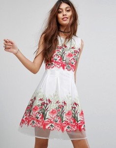 Платье для выпускного с цветочной вышивкой Rd & Koko - Белый