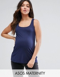 Длинная майка ASOS Maternity Ultimate - Темно-синий