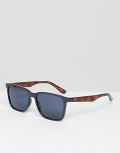 Черные солнцезащитные очки в квадратной оправе Tommy Hilfiger - Синий