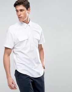 Белая узкая рубашка с короткими рукавами Abercrombie & Fitch - Белый