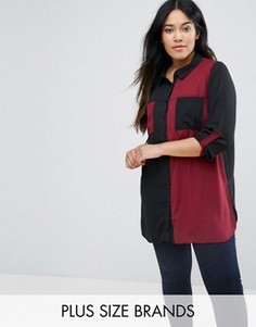Рубашка в стиле колор блок Lovedrobe Plus - Красный