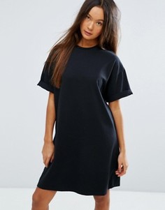Платье-футболка с отворотами на рукавах ASOS Ultimate - Черный