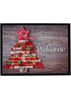 Дверной коврик Новогодняя елка (серый) Bonprix