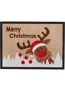 Коврик для двери Merry Christmas (коричневый) Bonprix
