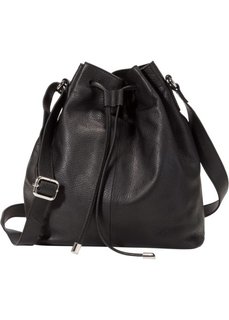 Кожаная сумка-мешок (черный) Bonprix