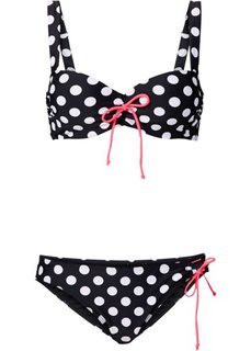 Купальник-бикини (2 изд.), чашка E (черный/белый в горошек) Bonprix