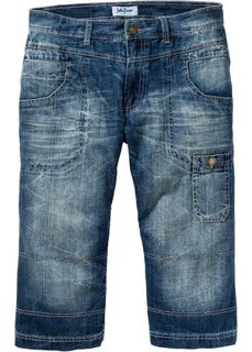 Джинсы Regular Fit Straight длиной 3/4, cредний рост (N) (синий «потертый») Bonprix
