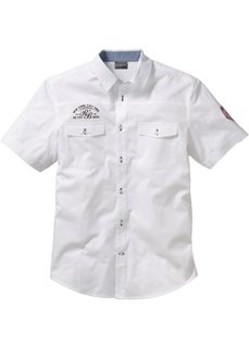 Рубашка Slim Fit с короткими рукавами (белый) Bonprix