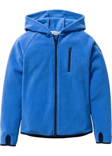 Флисовая куртка с контрастными деталями, Размеры  116/122-164/170 (ледниково-синий/темно-синий) Bonprix