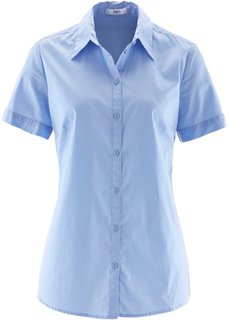 Блуза-рубашка с короткими рукавами (жемчужно-синий) Bonprix