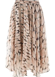 Шифоновая юбка с принтом (розовый с рисунком) Bonprix