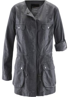 Удлиненная джинсовая куртка (серый деним) Bonprix