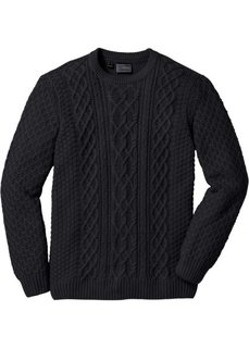 Пуловер Regular Fit (черный) Bonprix