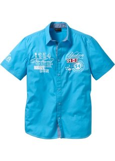 Рубашка стандартного покроя с коротким рукавом (бирюзовый) Bonprix