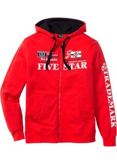 Трикотажная куртка Regular Fit с капюшоном (клубничный) Bonprix