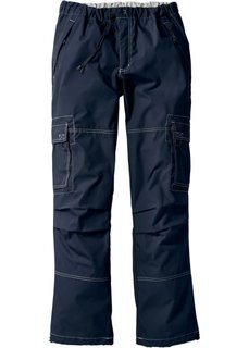 Прямые брюки карго свободного кроя loose fit, низкий + высокий рост (U + S) (темно-синий) Bonprix