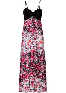 Макси-платье (ярко-розовый/черный с узором) Bonprix