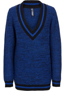 Пуловер в стиле оверсайз (синий меланж) Bonprix