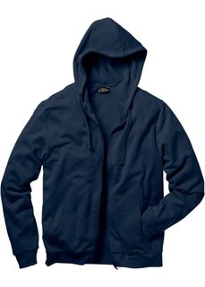 Трикотажная куртка стандартного покроя с капюшоном (темно-синий) Bonprix