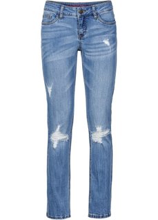 Укороченные джинсы Slim (голубой выбеленный) Bonprix