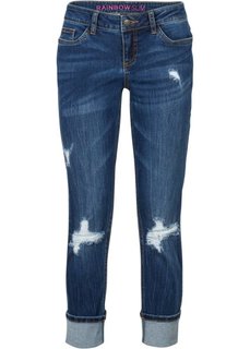 Укороченные джинсы Slim (синий «потертый») Bonprix