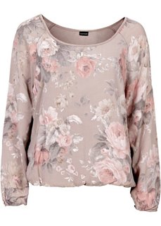 Романтичная блуза в цветочек (серо-коричневый в цветочек) Bonprix